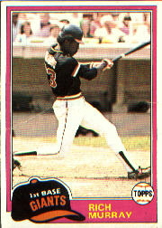 1981 Topps Baseball Cards      195     Rich Murray RC